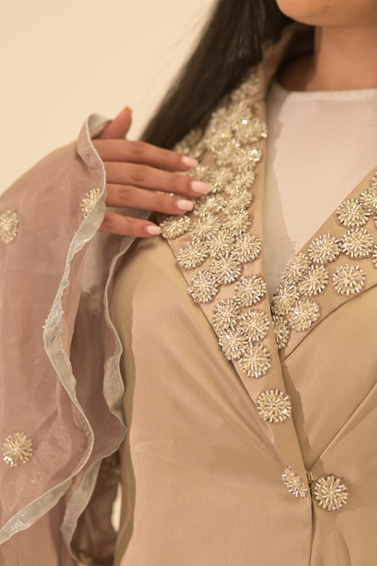 Silk embroidered Abaya