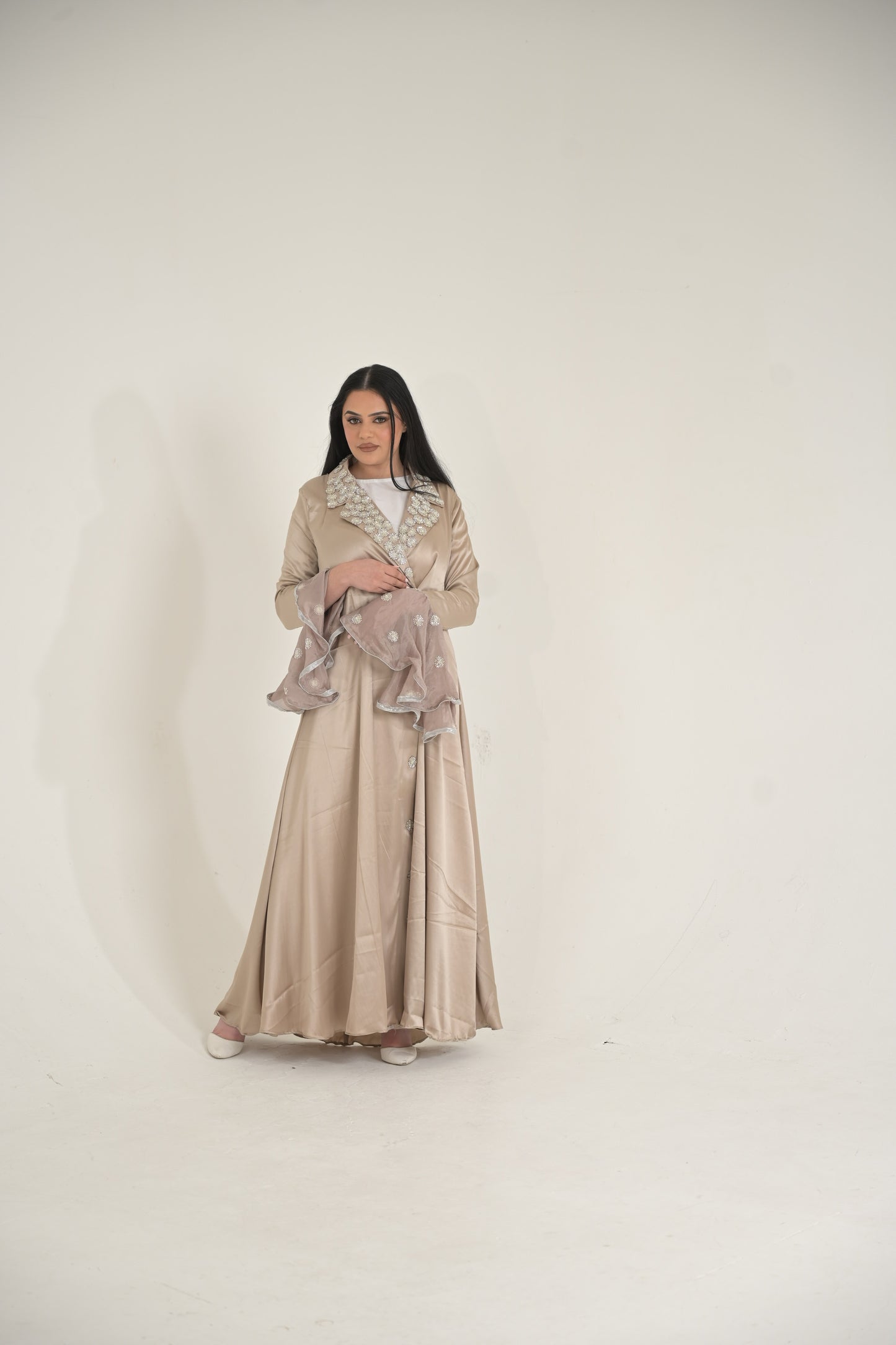 Silk embroidered Abaya