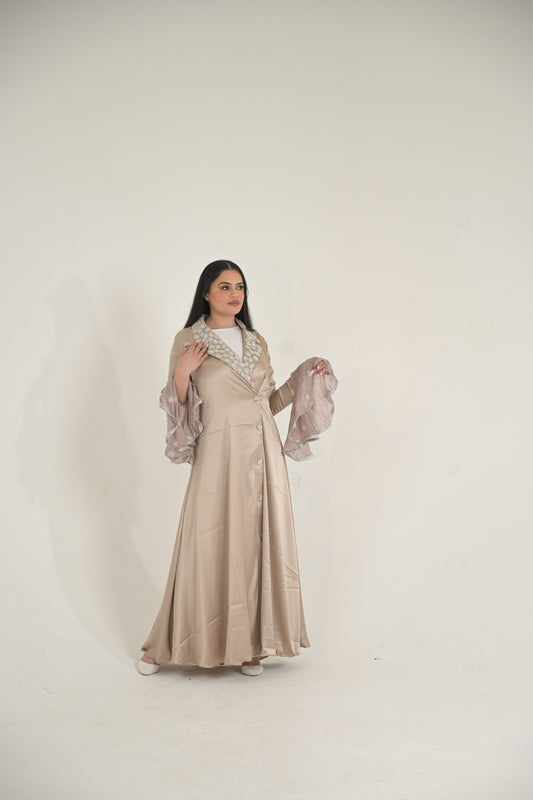 Silk embroidered Abaya